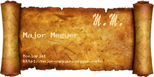 Major Megyer névjegykártya
